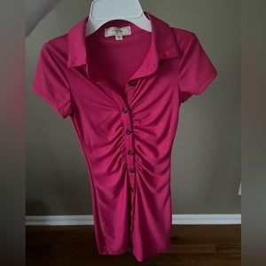 Collared Pink dress buttons all the way down size small